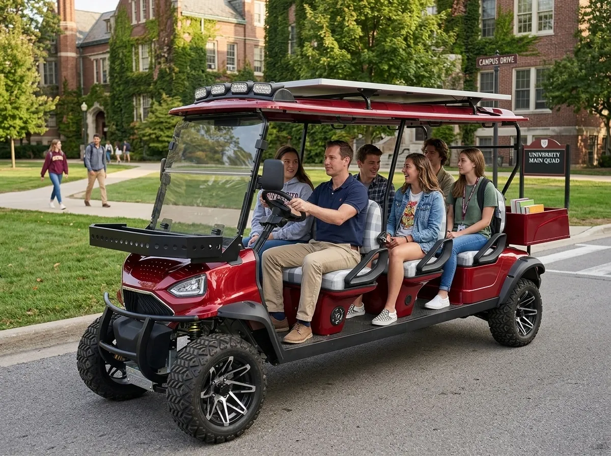 SUN-Carts electric vehicles for campus university maintenance carts and passenger shuttles