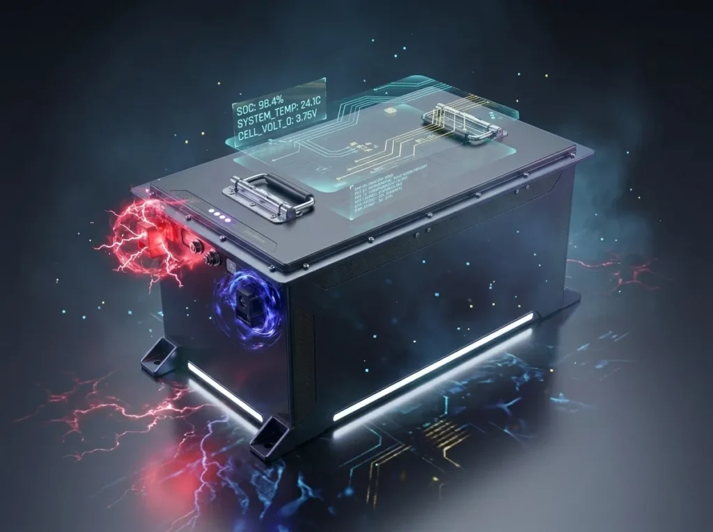 A lithium iron phosphate battery is used for the electric golf cart.