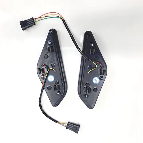carts-led-red-rear-taillight-mounted-parts SUN-CART red LED rear taillight for electric golf cart, showing brake, tail, and turn signal functions, waterproof housing.