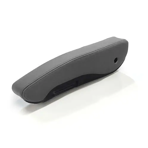 SUN-CART adjustable arm rest pair for electric golf carts, padded black marine-grade vinyl, flip-up design with 5-position angle adjustment on white background.
