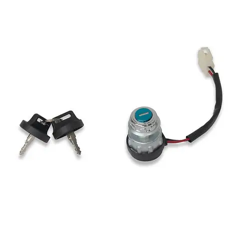 Ignition Key Switch for SUN-CART Golf Cart SUN-CART 3-position ignition key switch for electric golf cart, waterproof with rubber cap, includes two keys.