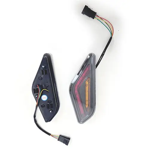 electric-golf-carts-led-red-rear-taillight-mounted SUN-CART red LED rear taillight for electric golf cart, showing brake, tail, and turn signal functions, waterproof housing.