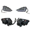 SUN-CART LED front headlight installed on an electric golf cart, showing bright white light beam and waterproof housing.
