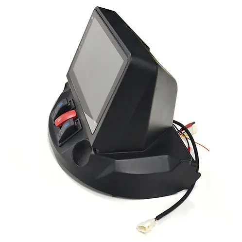 SUN-CART 11-inch touch screen display for electric golf carts with high-resolution LCD, capacitive touch, and GPS navigation interface, on white background.
