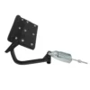 sun-cart-brake-pedal-assembly SUN-CART electric golf cart brake pedal assembly, heavy-duty steel with rubber pad, return spring, and brake switch mounting holes on white background.