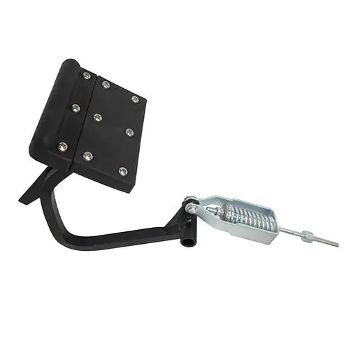 sun-cart-brake-pedal-assembly SUN-CART electric golf cart brake pedal assembly, heavy-duty steel with rubber pad, return spring, and brake switch mounting holes on white background.