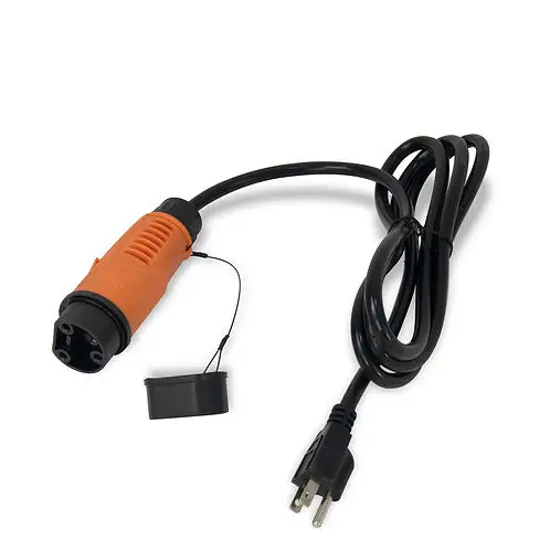SUN-CART charging cable adapter converts standard NEMA 5-15 or European outlets to fit your golf cart charger. 10AWG, 15A rated, waterproof cap. Safe, portable. Shop now.