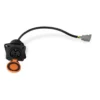 SUN-CART electric golf cart charging port, waterproof vehicle inlet with self-closing cap, 3-pin round connector, 50A rating, on white background.