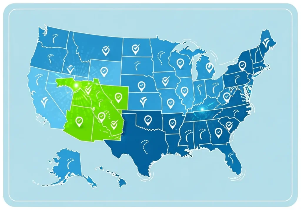 map of the United States showing state-by-state regulations for LSV low-speed vehicles and road-legal golf carts as of 2026