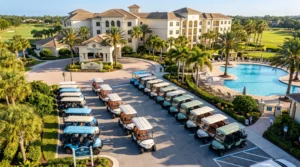 Resort electric golf cart fleet case study in Florida, showing cost savings and ROI