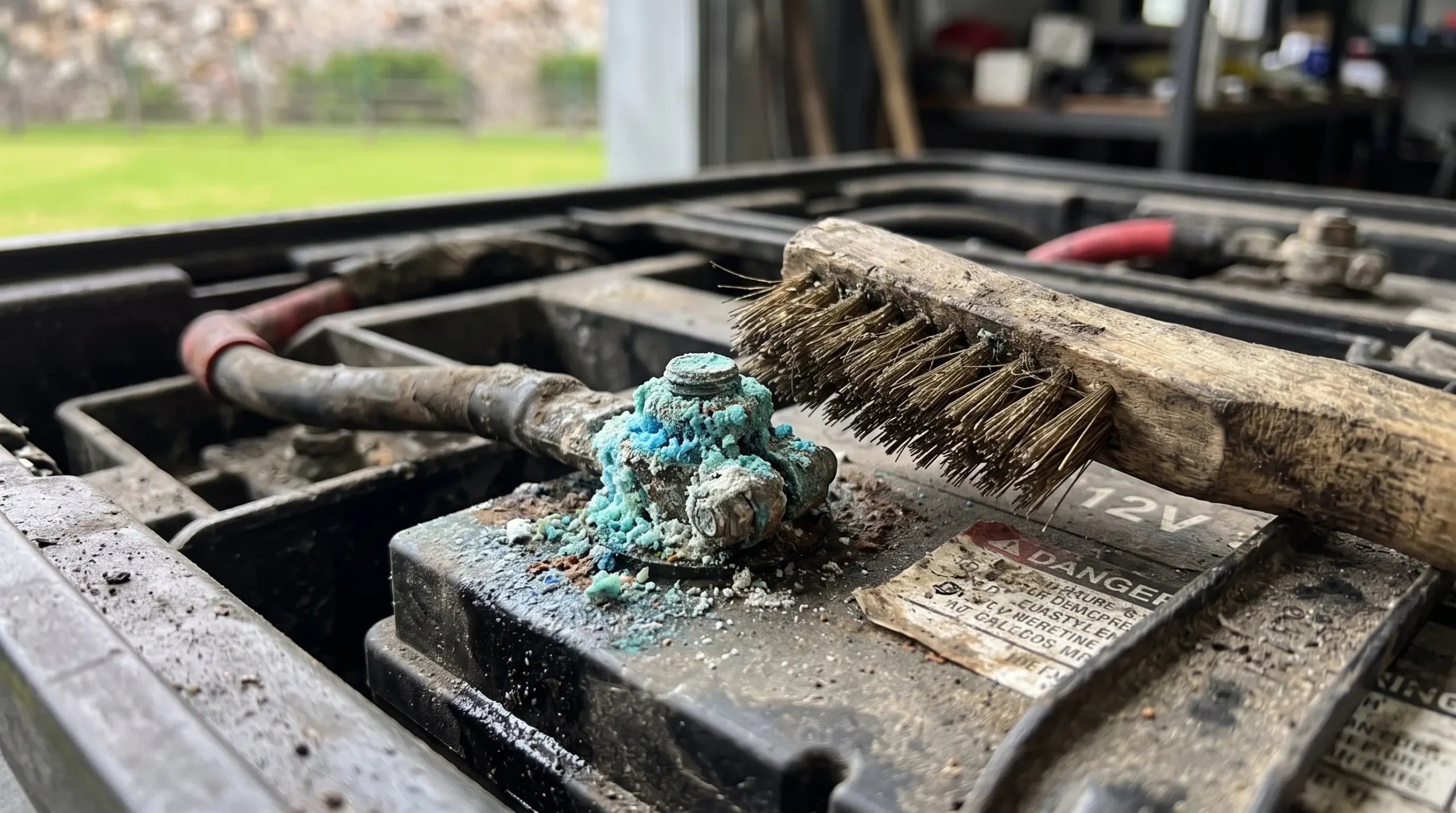 Corroded golf cart battery terminal cleaning to fix slow speed and power loss