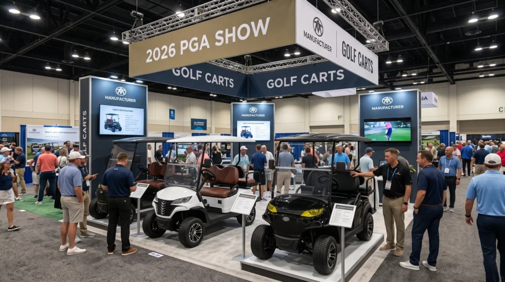 2026 PGA Merchandise Show golf cart trends lithium battery and smart technology