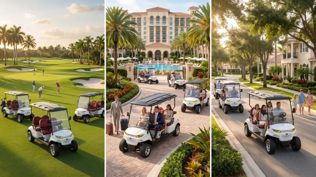 Commercial golf cart fleet case studies at resorts golf courses and communities