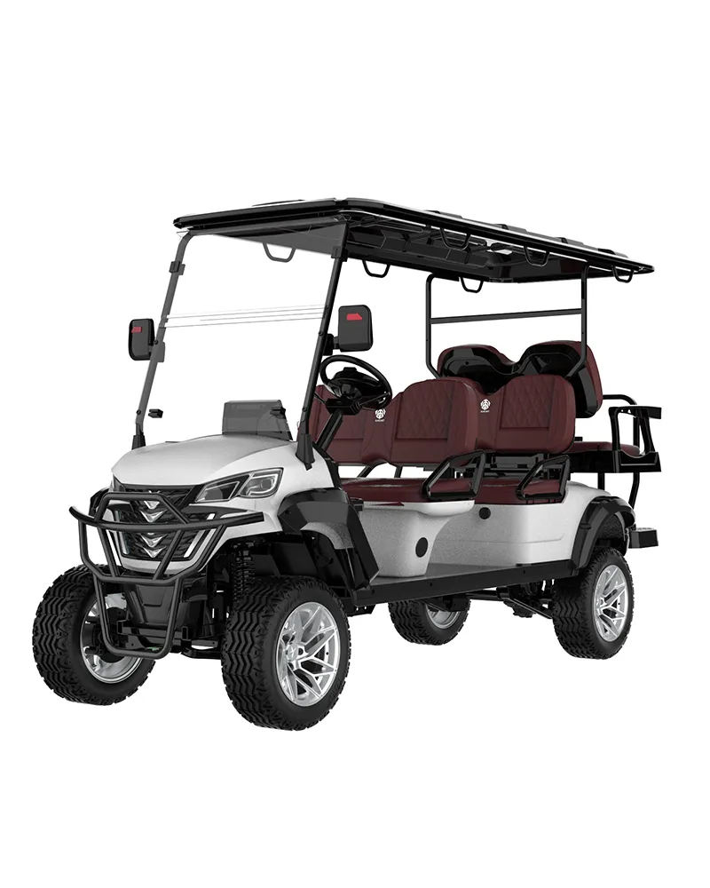 4+2-lsv-electric-golf-carts SUN-CART LSV electric golf cart with 72V LiFePO₄ battery, 5-year warranty, US street-legal certification. 2-6 seats, 19 mph max speed, 60-mile range. Free quote & catalog.
