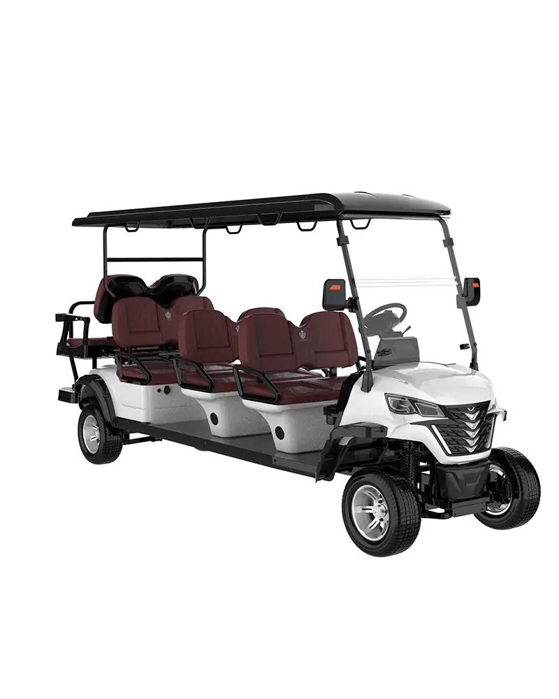 6+2-lsv-electric-golf-carts SUN-CART LSV electric golf cart with 72V LiFePO₄ battery, 5-year warranty, US street-legal certification. 2-6 seats, 19 mph max speed, 60-mile range. Free quote & catalog.