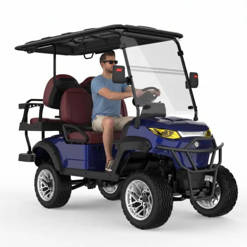 SUN-CART MXV electric utility vehicle with 4 seats, 72V LiFePO₄ battery, 1,200 lb payload capacity. Perfect for resorts, farms, industrial sites. Get bulk pricing & specs.