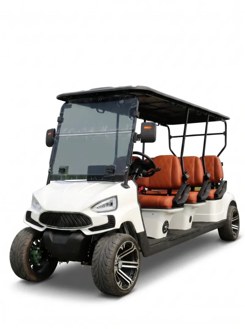 txv-electric-golf-carts Premium luxury electric golf cart with leather seats, 72V battery, Bluetooth audio, LED ambient lighting. Designed for high-end resorts and exclusive venues. 5-year warranty.