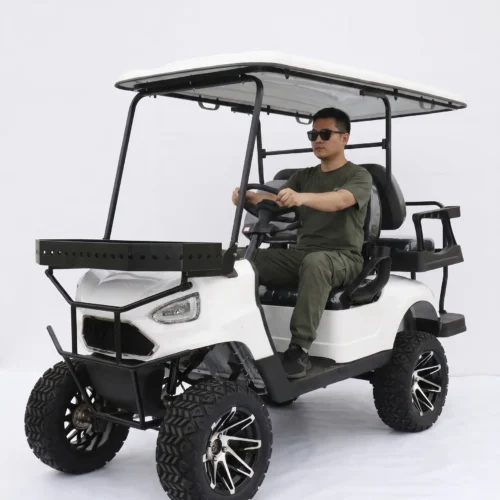 SUN-CART UTV electric utility vehicle with 4WD, 72V battery, off-road tires, 12" ground clearance. Built for farms, ranches, hunting, industrial sites. Get a quote today.