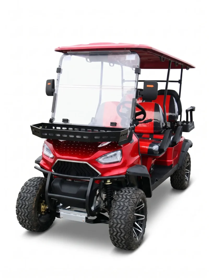 utv-golf-carts SUN-CART UTV electric utility vehicle with 4WD, 72V battery, off-road tires, 12" ground clearance. Built for farms, ranches, hunting, industrial sites. Get a quote today.